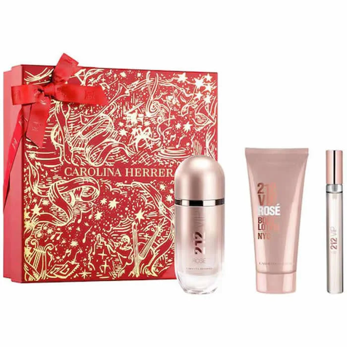 CAROLINA HERRERA Carolina Herrera 212 Vip Rose Eau De Parfum Spray Set 3 Parti